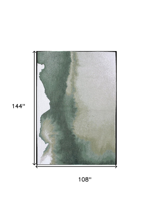 9' x 13' Abstract Non Skid Area Rug - Gray And Green
