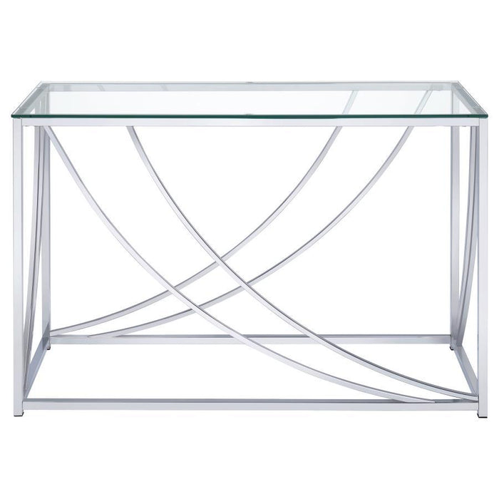 Lille - Glass Top Rectangular Sofa Table Accents - Chrome