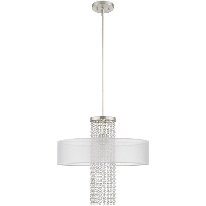 28'' Dimmable Chandelier With Shades - Nickel