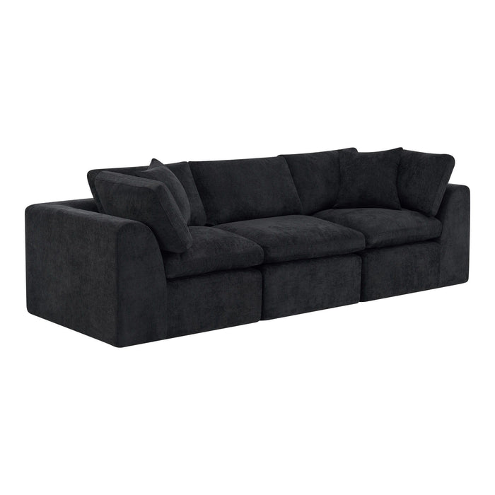 Chenille Modular Sofa Chaise With Toss Pillows (725202) - Black