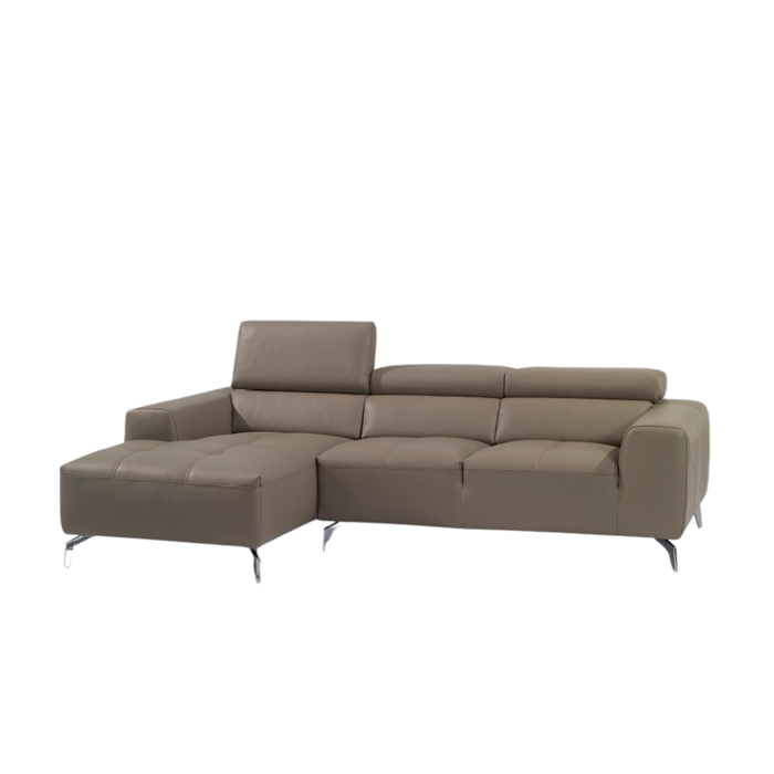 J&M Furniture A978B Italian Leather Sectional Sofa with Left-Facing Chaise in Burlywood