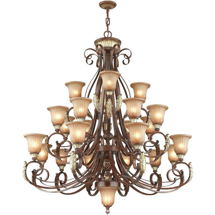 56" Multi Light Metal Dimmable Chandelier With Shades - Bronze