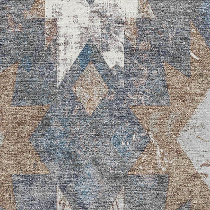 10' X 14' Southwestern Washable Area Rug With UV Protection (706655) - Gray / Brown / Ivory