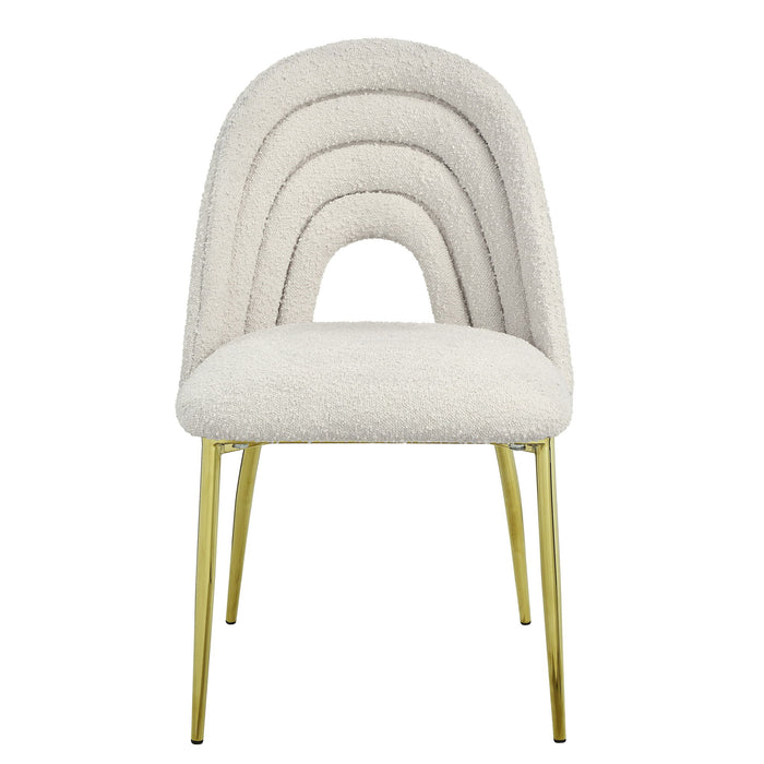 Contemporary Upholstered Fabric Dining Side Chairs (Set of 2) - Beige