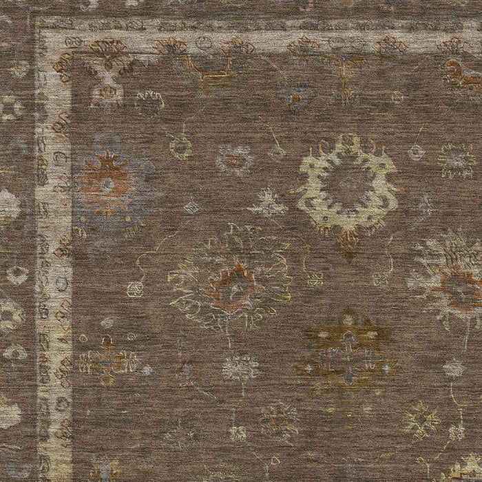 10' X 14' Oriental Washable Area Rug With UV Protection (716401) - Chocolate / Beige