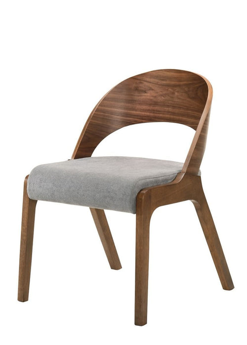 Upholstered Fabric Curved Back Dining Side Chairs (Set of 2) - Brown