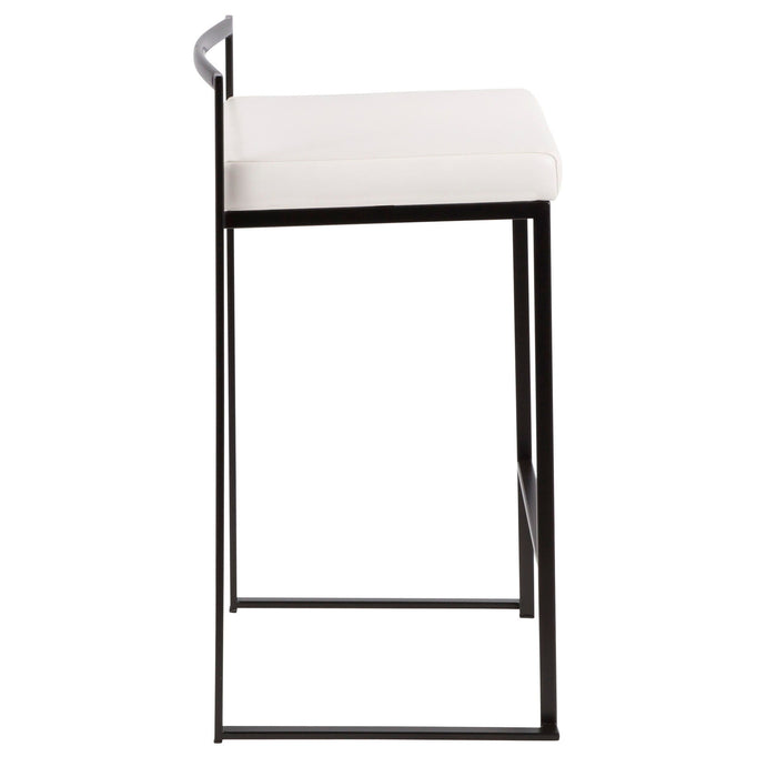 Fuji - Stackable Counter Stool With Cushion - Black Metal