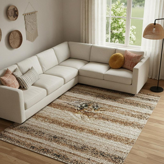 10' X 14' Abstract Hand Tufted Area Rug (722198) - Blue / Ivory