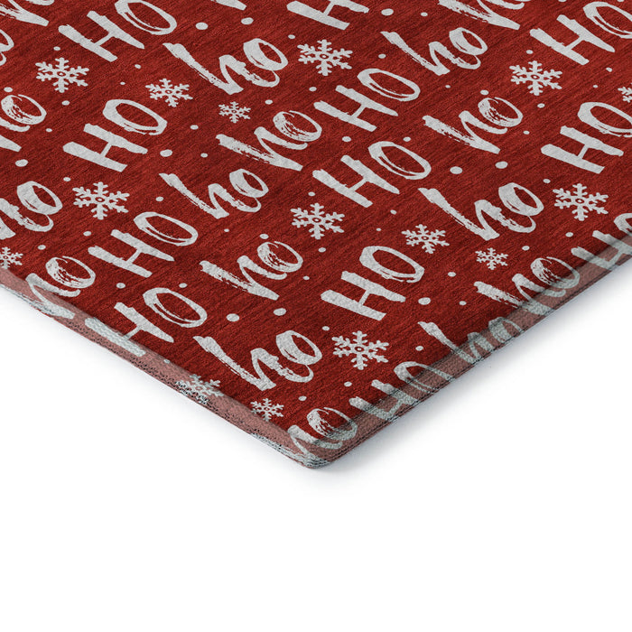 10' X 14' Abstract Geometric Washable Area Rug With UV Protection (701816) - Red / Ivory
