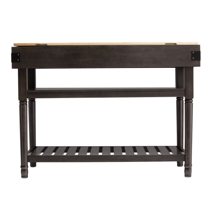 48" Kitchen Island With Storage - Natural / Brown