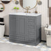 Giga free-standing bathroom vanity cabinet with sink, featuring soft-close drawers and doors, modern design and sleek finish.