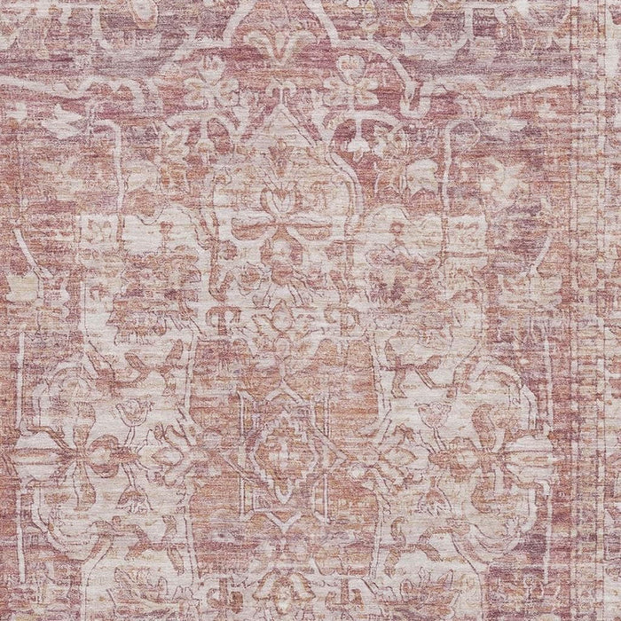 10' X 14' Oriental Washable Area Rug With UV Protection (699352) - Rust / Ivory
