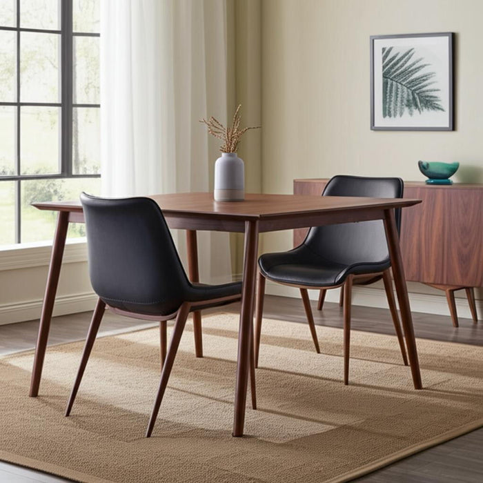 Upholstered Faux Leather Dining Side Chairs (Set of 2) - Black