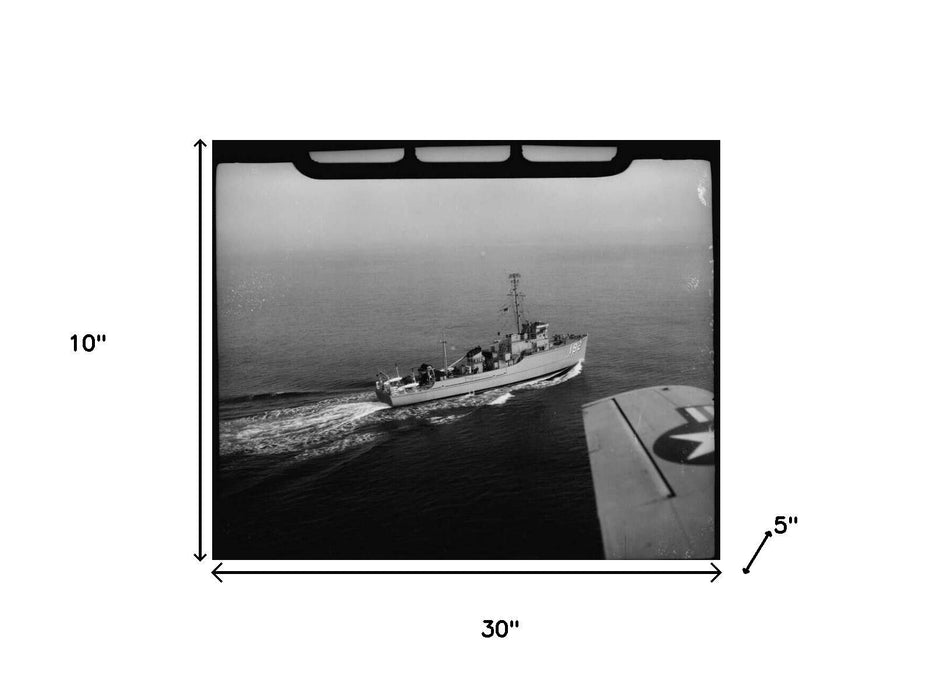 Hand Painted Model Boat - Gray / Light Brown