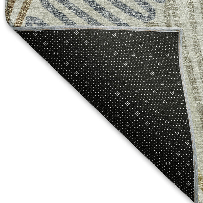 10' X 14' Floral Washable Area Rug With UV Protection (671930) - Taupe / Blue / Beige