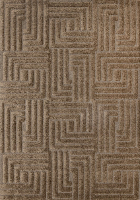 8' X 11' Geometric Area Rug (661413) - Dark Brown / Brown