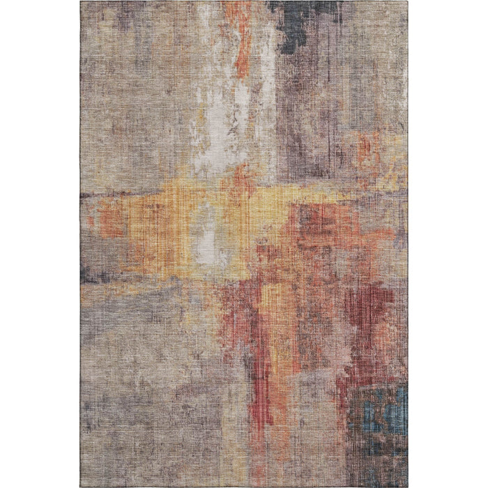 10' X 14' Abstract Washable Area Rug With UV Protection (700463) - Taupe / Gold / Copper