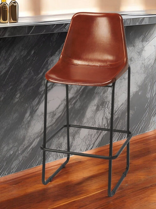 42" Iron Bar Chair - Brown / Black