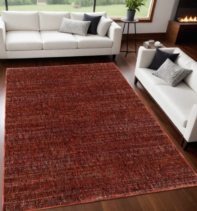 5' x 7' Power Loom Area Rug - Red And Gray