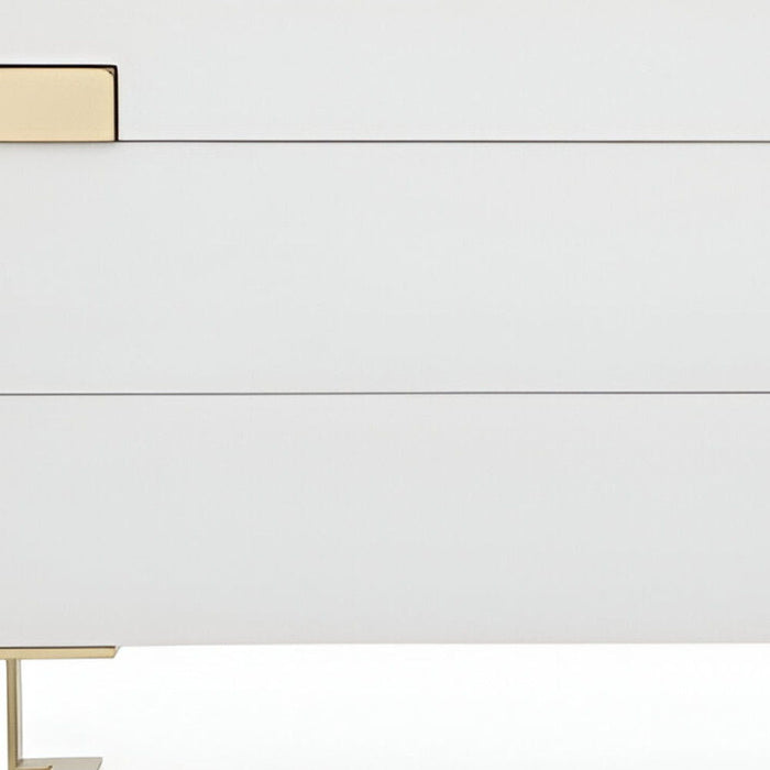 Solid And Manufactured Wood Six Drawer Dresser - White Champagne Gold