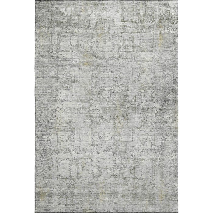 10' X 14' Oriental Washable Area Rug With UV Protection (700655) - Gray / Silver