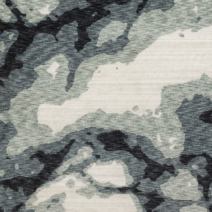 10' X 13' Abstract Area Rug With Fringe (575144) - Blue / Black / Ivory