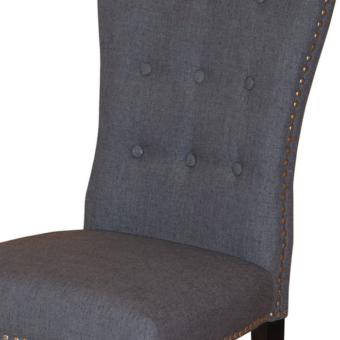 Fabric Wood Dining Side Chairs (Set of 2) - Gray