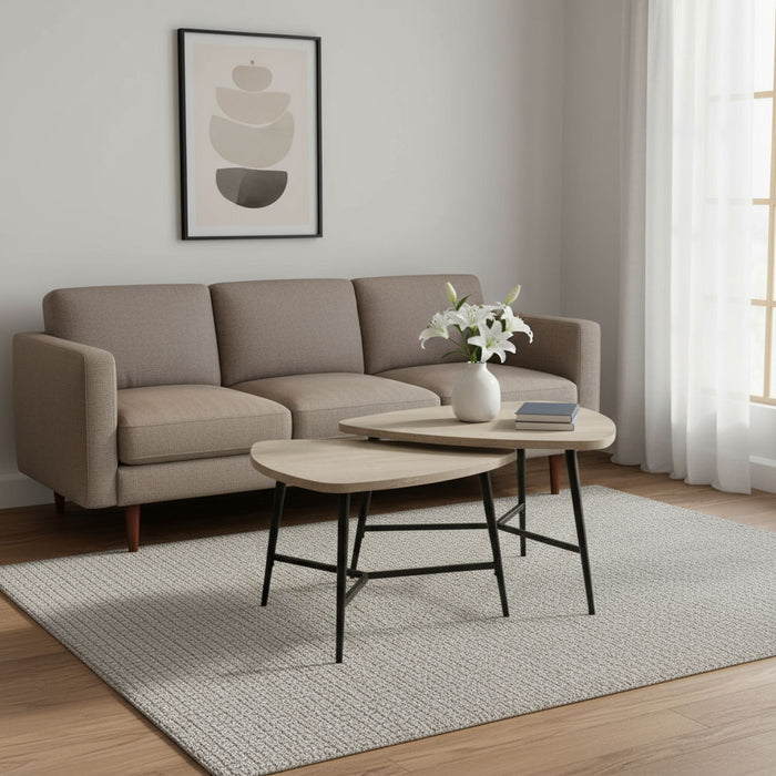 Triangle Nested Coffee Tables (Set of 2) - Taupe And Black