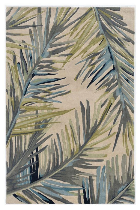 9' x 12' Hand Tufted Tropical Palms Indoor Area Rug - Ivory