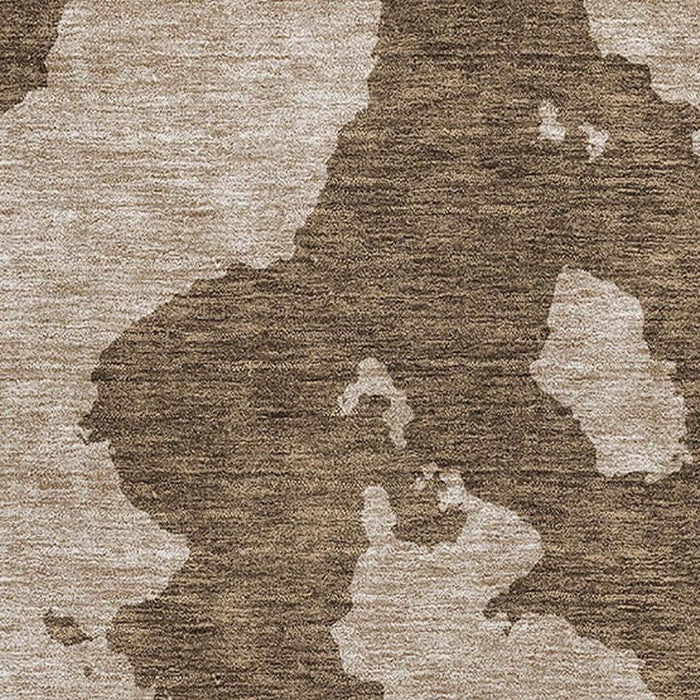 10' X 14' Abstract Washable Area Rug With UV Protection (677010) - Brown / Beige