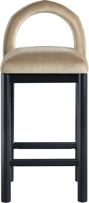 Conrad - Velvet Counter Stool With Black Legs