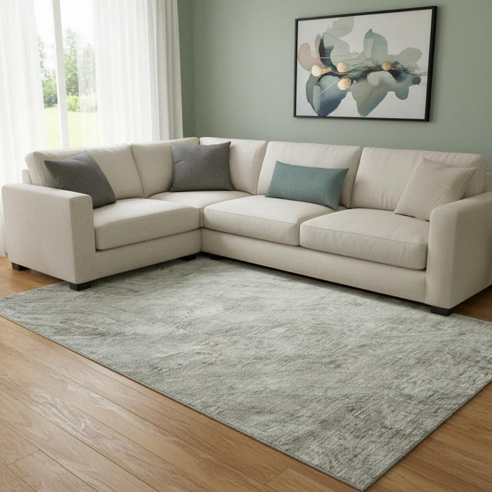 9' X 12' Abstract Washable Area Rug With UV Protection (653475) - Taupe / Ivory