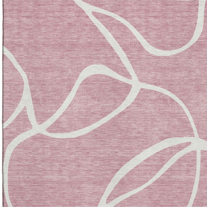 10' X 14' Abstract Washable Area Rug With UV Protection (678664) - Pink / Ivory