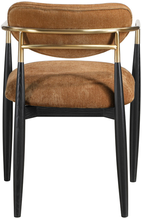 Riccio - Fabric Dining Arm Chair (Set of 2) - Black And Gold Frame