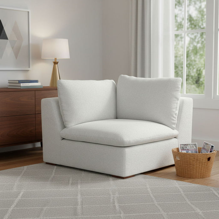 44" Fabric Modular Sofa With Brown Legs - Gray