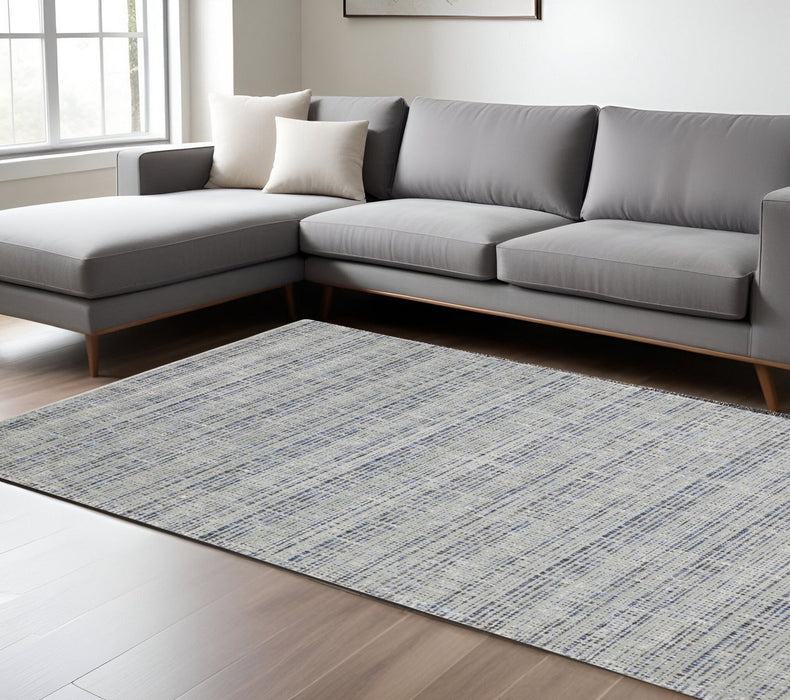 10' X 13' Striped Hand Tufted Area Rug - Gray And Blue