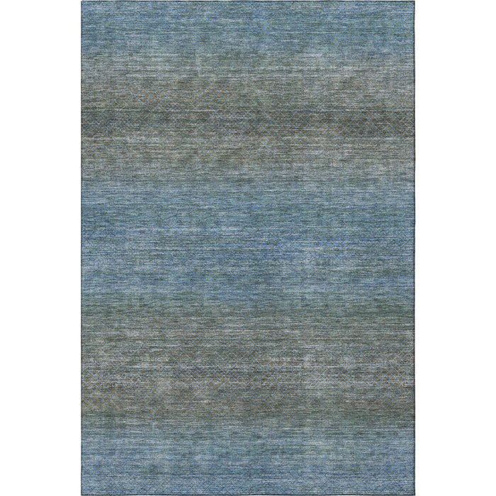10' X 14' Geometric Washable Area Rug With UV Protection (710705) - Blue / Taupe