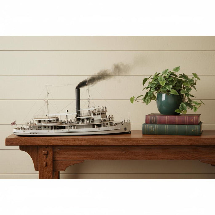 Hand Painted Model Boat (624334) - Gray