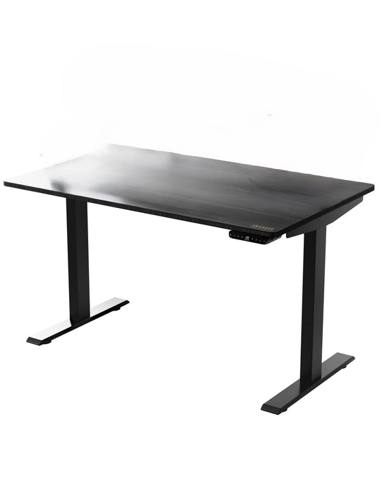 30" x 48" x 46.7" Adjustable Stainless Steel Computer Desk - Black