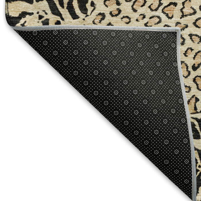 10' X 14' Animal Print Washable Area Rug With UV Protection (692040) - Gold / Black