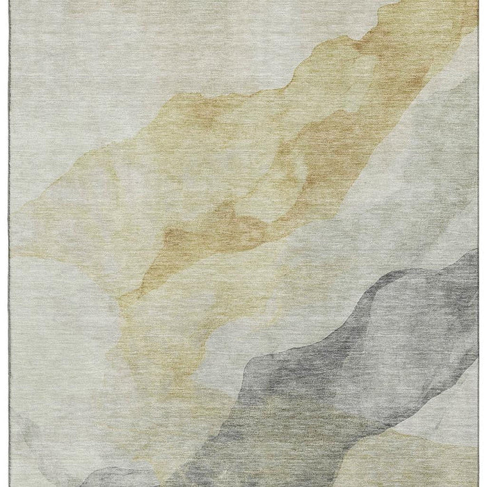 10' X 14' Abstract Washable Area Rug With UV Protection (718163) - Beige / Gray