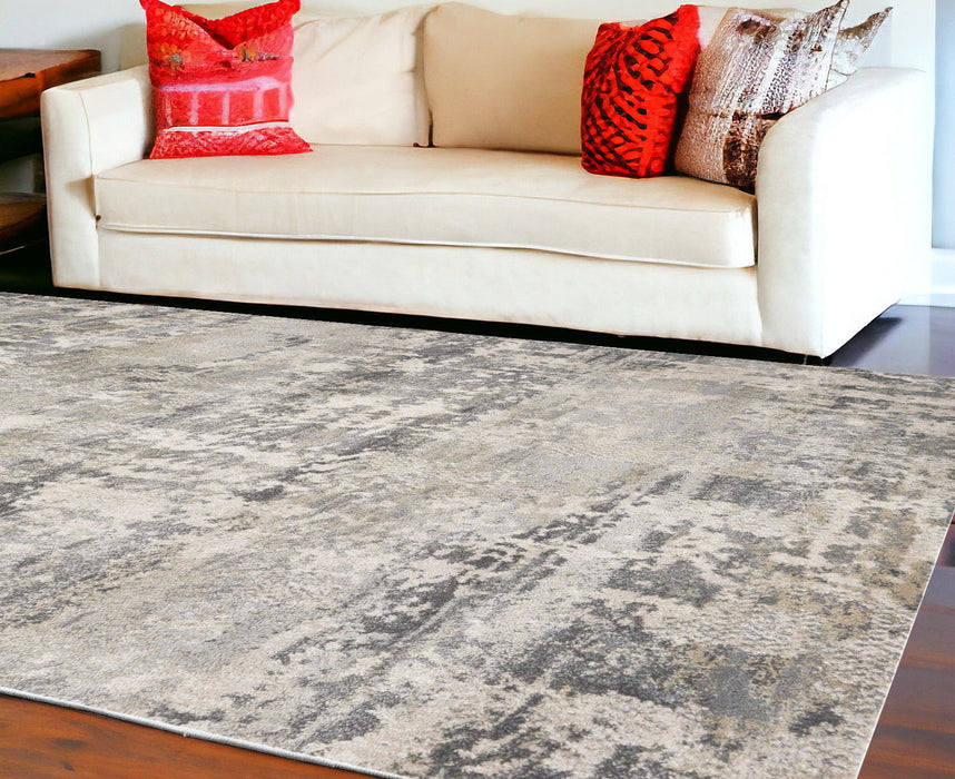 8' x 13' Abstract Area Rug - Shade Of Gray
