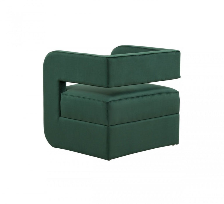 Modern Velvet U Shaped Chair - Green