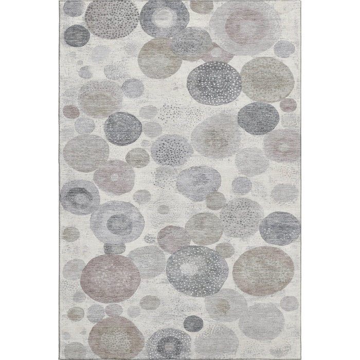 10' X 14' Geometric Washable Area Rug With UV Protection (707305) - Ivory / Gray / Silver