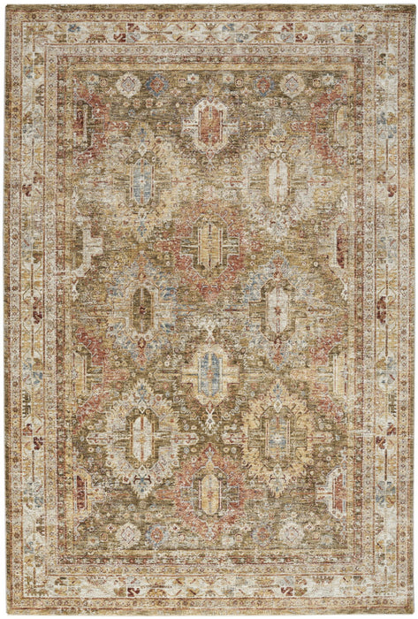8' X 10' Medallion Distressed Area Rug (550802) - Ivory / Green