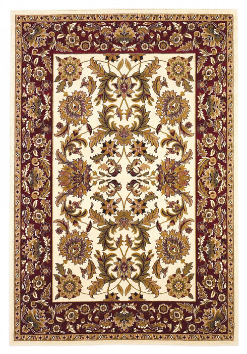 9' x 13' Polypropylene Area Rug - Ivory Or Red