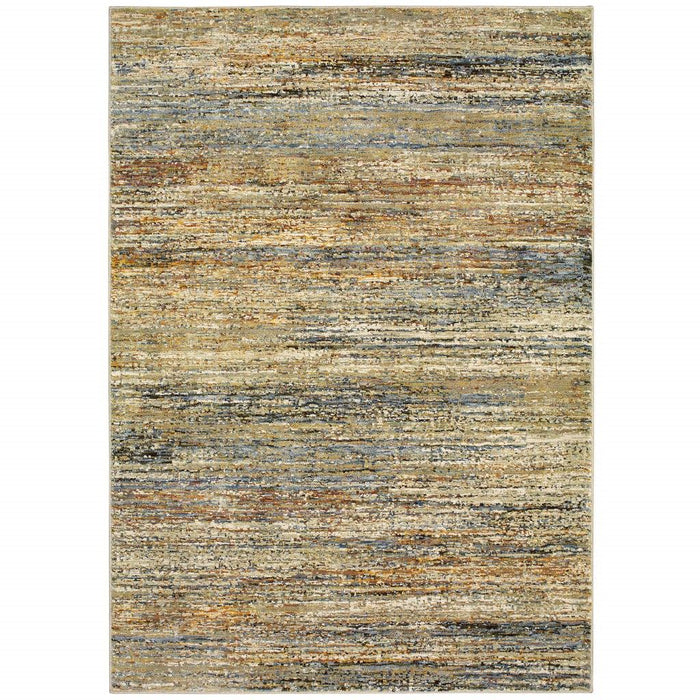 9' x 12' Abstract Area Rug - Gold And Green