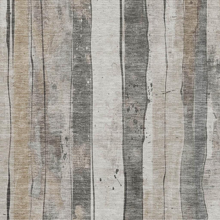 10' X 14' Striped Washable Area Rug With UV Protection (706481) - Beige / Gray