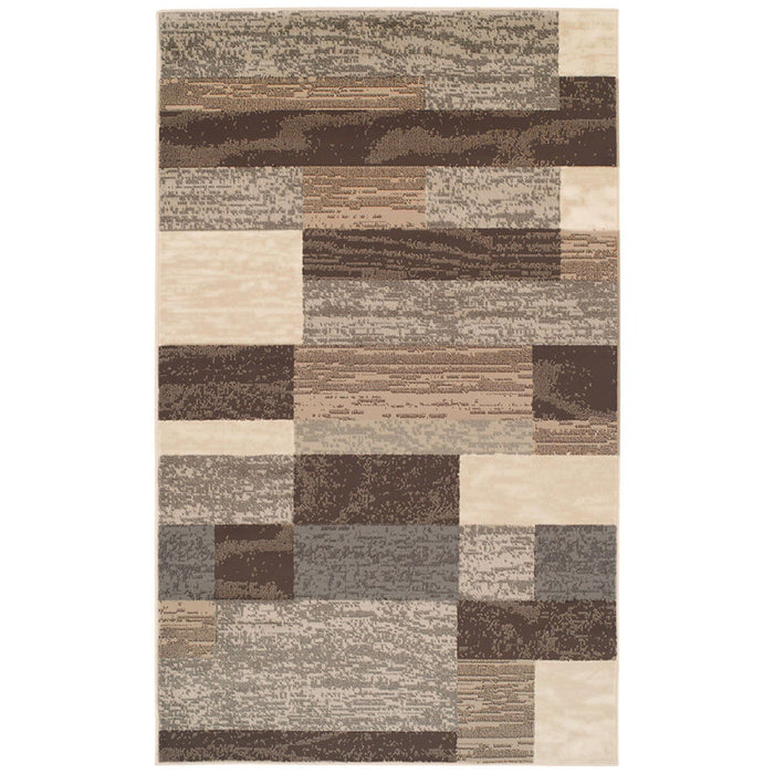 9' x 12' Patchwork Power Loom Stain Resistant Area Rug - Slate