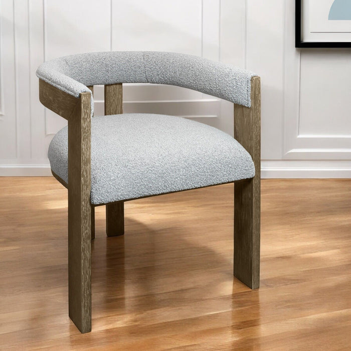 Upholstered Boucle Open Back Dining Arm Chair - Gray